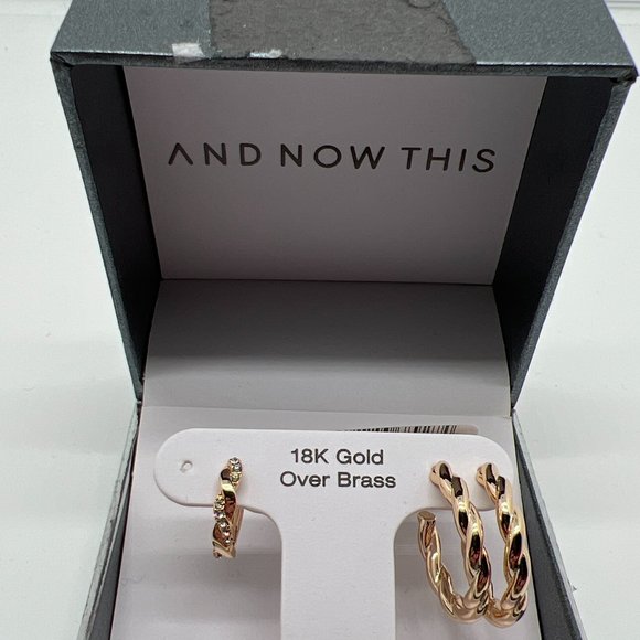 AND NOW THIS 18k Gold Over Brass Earrings - Picture 1 of 4